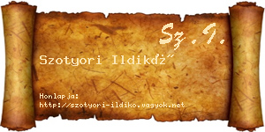 Szotyori Ildikó névjegykártya