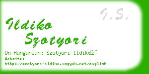 ildiko szotyori business card